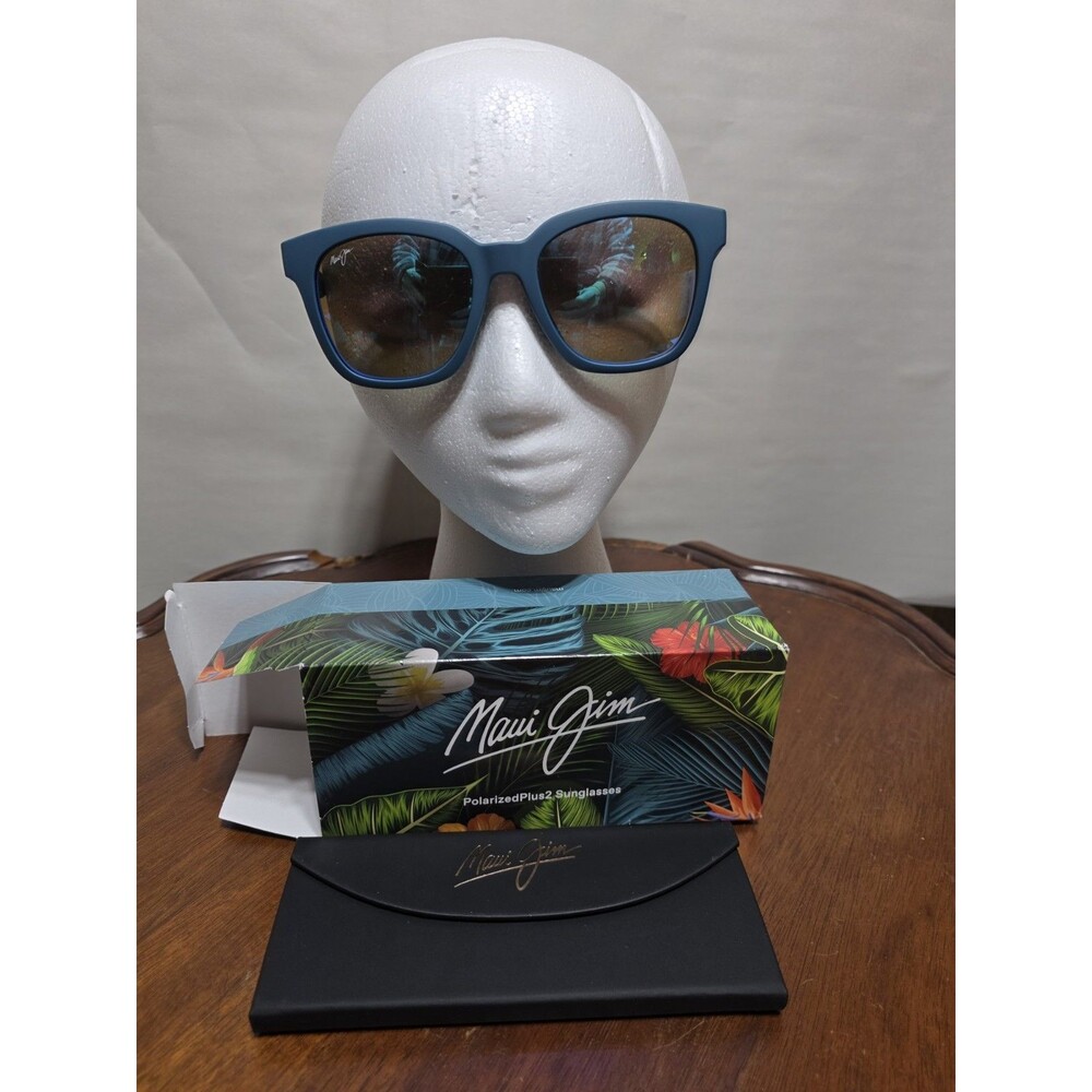 Maui Jim Honua AF MJ653-03 Blue Hawaii Polarized Sunglasses Matte Petrol Blue w/